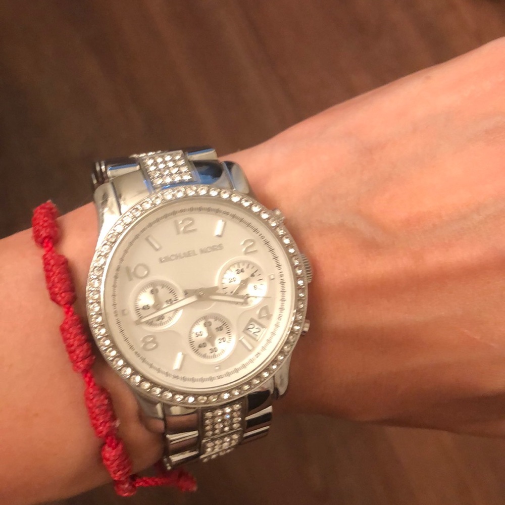 Micheal Kors silver stainless crystal watch